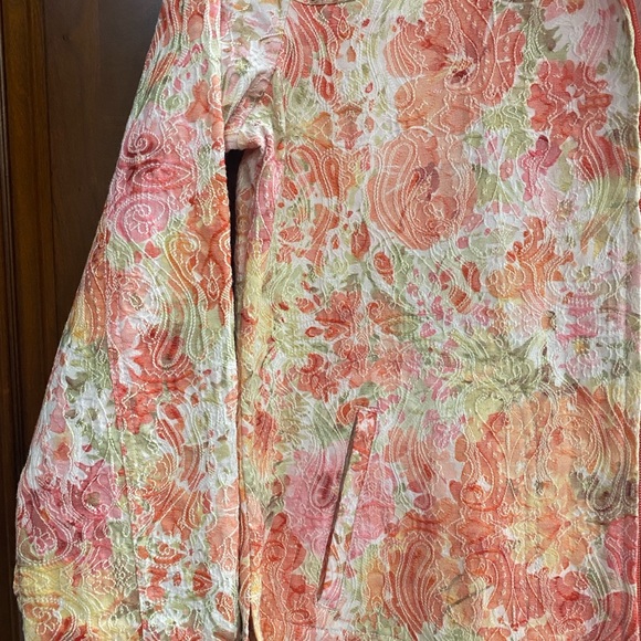 Ladies Medium Jacket Spring Colors Long Sleeve Zipper Pockets Peach Green Joni B - Picture 2 of 15